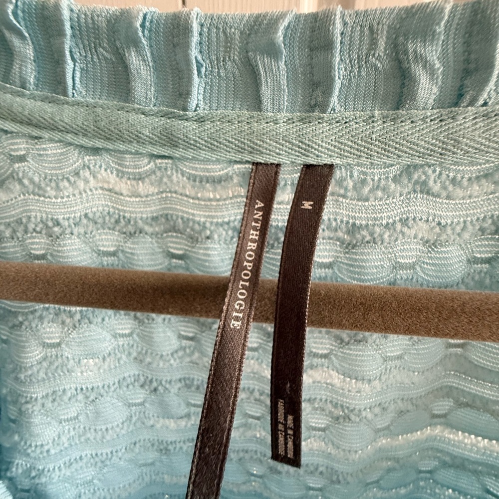Anthropologie Light Blue Textured Blouse - Picture 2 of 4